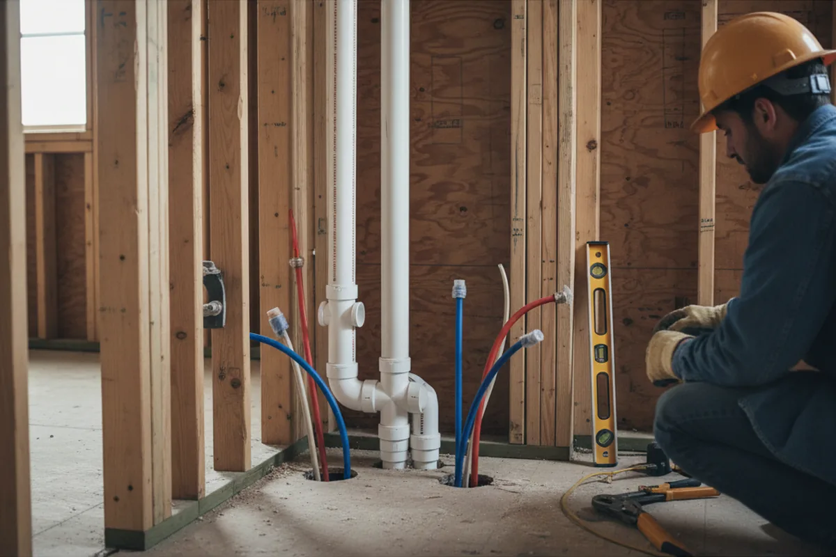 Drain and supply rough-in during Toilet Repair and Installation in Mineral Bluff